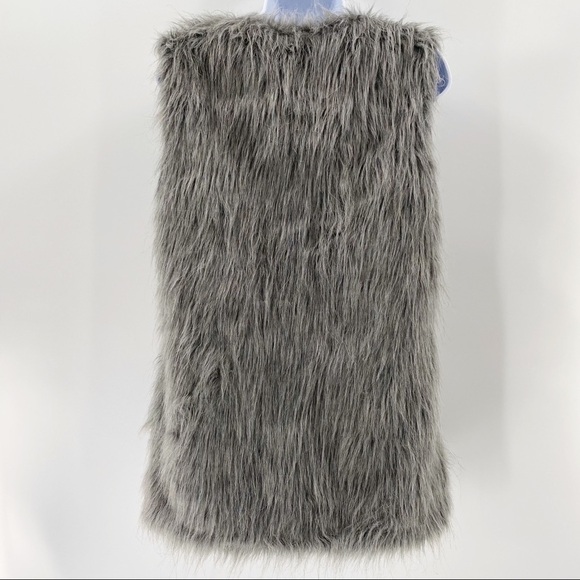 Wenxi Faux Fur Light Gray Long Vest Size L - Picture 6 of 7